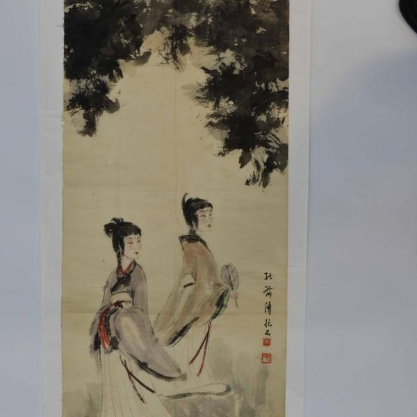 蔵出し 美術　絵　大名家　傅抱石　高士仕女図 旧蔵　絵冊 A34 傅抱石/ 仕女– Han Mo Xuan