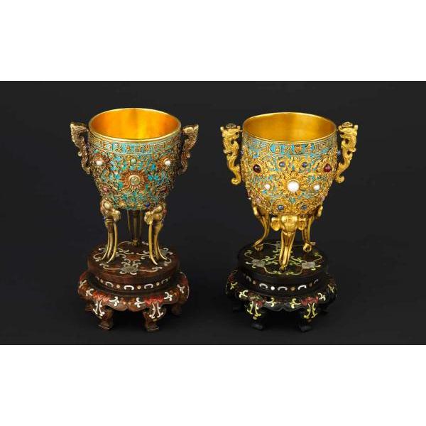 清の乾隆時代の金に宝石を嵌め込んだ金瓯永固杯_百度百科