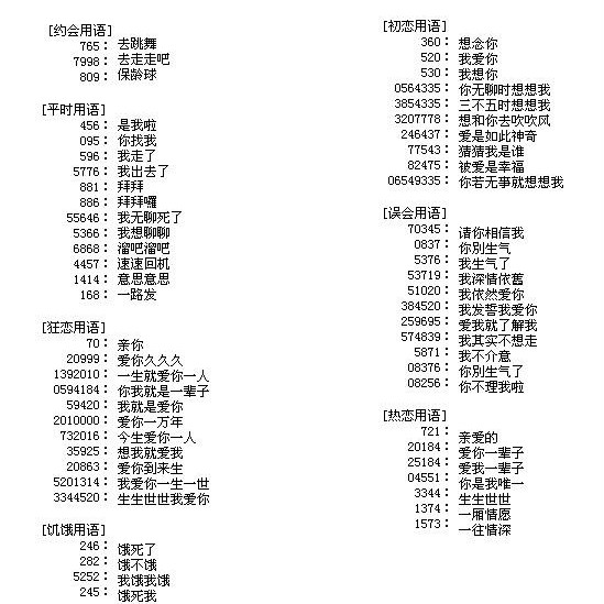 愛情数字暗号_百度百科