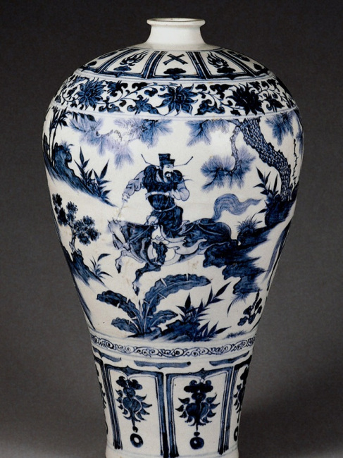 元青花蕭何月下追韓信図梅瓶_百度百科