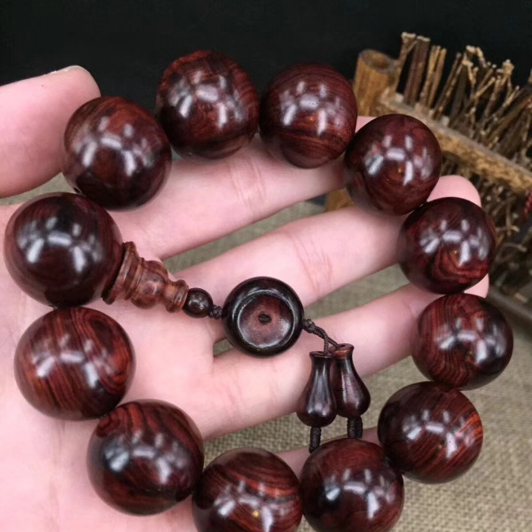 海黄（海南黄花梨）オリジナル8mm 22顆 天然木 ビーズブレスレット 数珠 黄花梨ブレスレット_百度百科