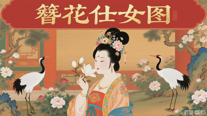 簪花仕女図_百度百科