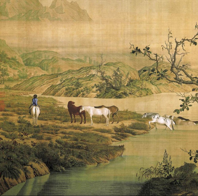 百駿図（清の郎世寧による絵画作品）_百度百科