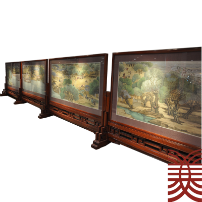 清明上河図 掛軸 長巻 70×330cm 現代絲綾堆繍長巻『清明上河図』_百度百科