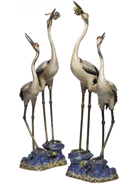 清雍正御製七宝焼双鶴香炉_百度百科