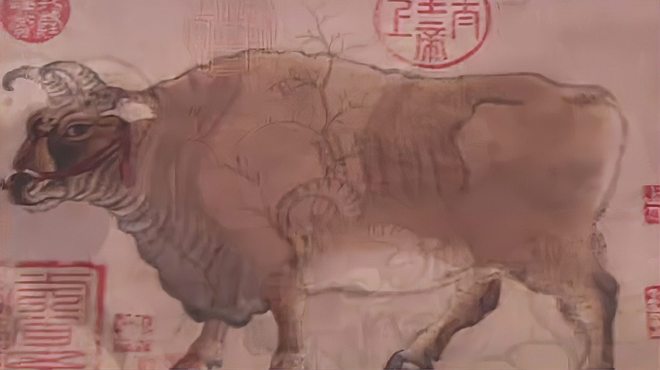 五牛図（韓滉による黄麻紙本設色画である）_百度百科