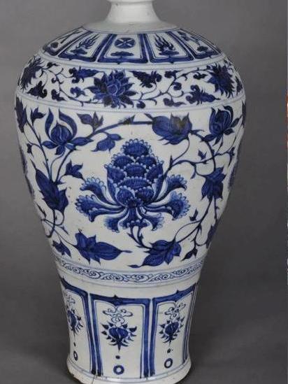 元代青花唐草牡丹文梅瓶_百度百科