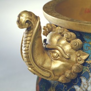 元時代の掐絲琺瑯纏枝蓮文象耳炉_百度百科