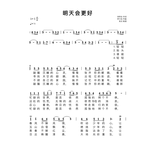 明日はもっと良くなる（1985年にLuo Dayouが発案し主導して制作した