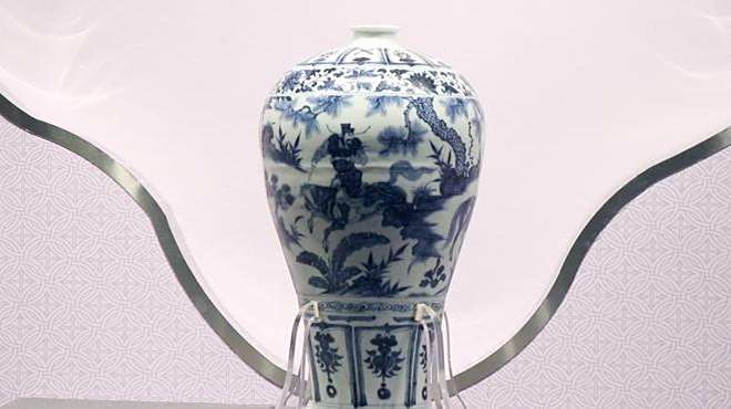 元青花蕭何月下追韓信図梅瓶_百度百科