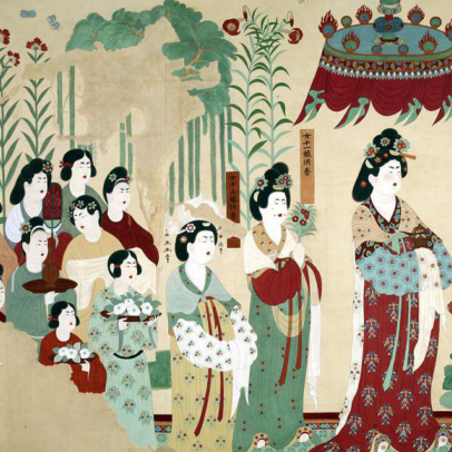 中国唐時代　敦煌莫高窟壁画 彩絵　人物像 発掘品 AK1829A8-4 中国唐時代 敦煌莫高窟壁画 彩絵 人物像 発掘品 AK1829A8-4 【公式通販】