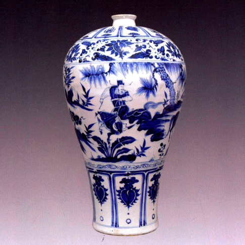 元青花蕭何月下追韓信図梅瓶_百度百科