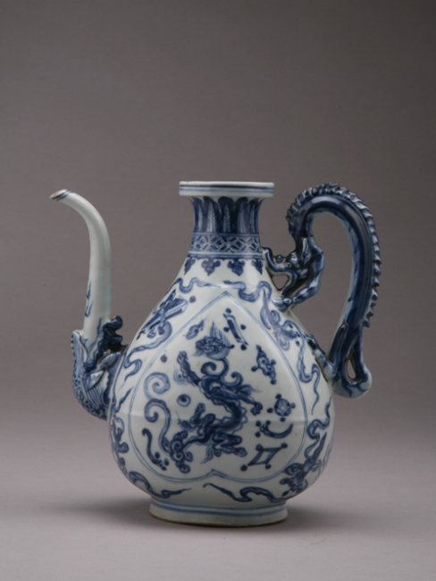 青花龍紋扁執壺_百度百科