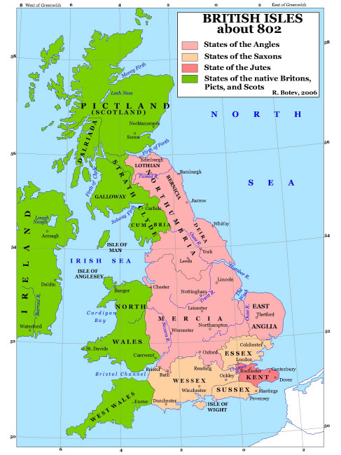 Heptarchy（an informal confederation of Anglo-Saxon tribes in England ...
