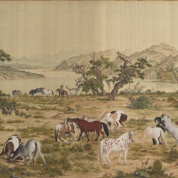 百駿図（清の郎世寧による絵画作品）_百度百科