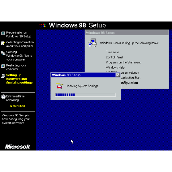 Windows 98（1998年にマイクロソフトによってリリースされた