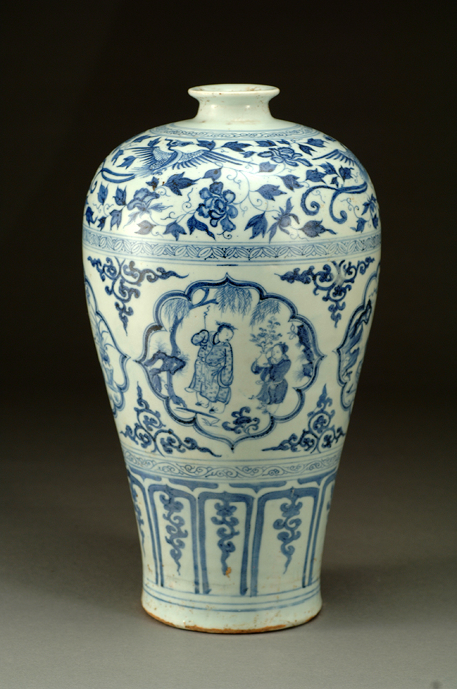 元青花四愛図梅瓶_百度百科