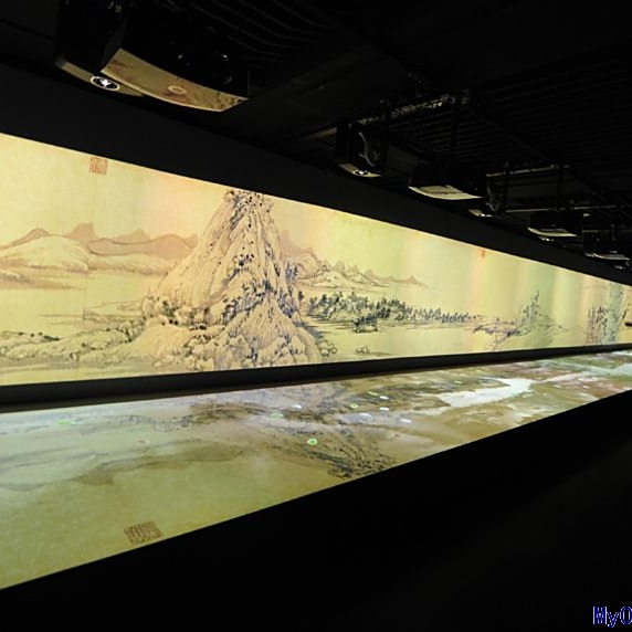張孝友 江楼夜月図 三尺中堂 掛け軸 中国山水画 古建築風景図 富春山居図（元朝の黄公望が制作した紙本水墨画）_百度百科