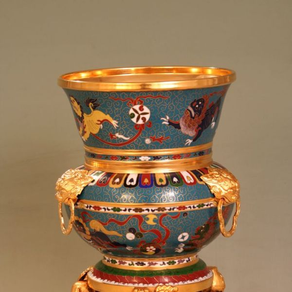 景泰藍銅胎花紋斎戒牌 掛札 装飾品 工芸品 収蔵品 【公式通販】