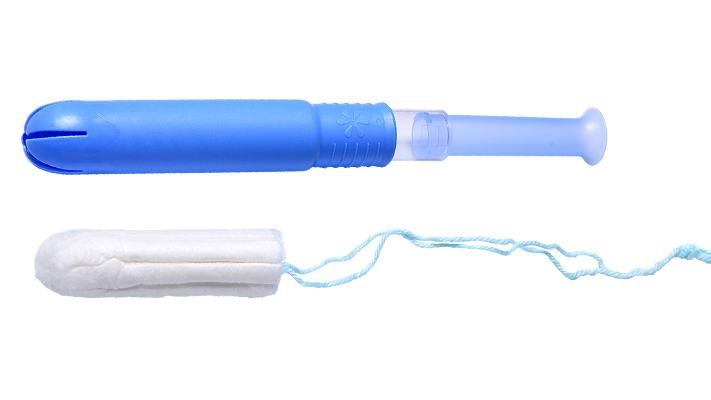tampon（An object made from cotton, artificial fibers, or a blend of ...