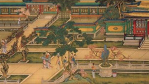 漢宮春暁図（清時代の孫祜、周鯤、丁観鵬による重彩画）_百度百科