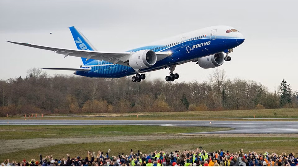 Boeing787-8（A medium-sized, twin-aisle, twin-engine jet airliner