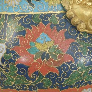 元時代の掐絲琺瑯纏枝蓮文象耳炉_百度百科