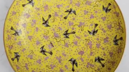 清同治・粉彩描金喜上眉梢紋盤_百度百科