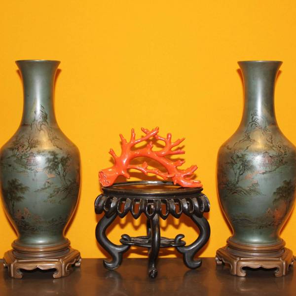 中国伝統工芸品 福州脱胎漆器 福建漆器 漆塗り花瓶（対） 福州脱胎漆器_百度百科