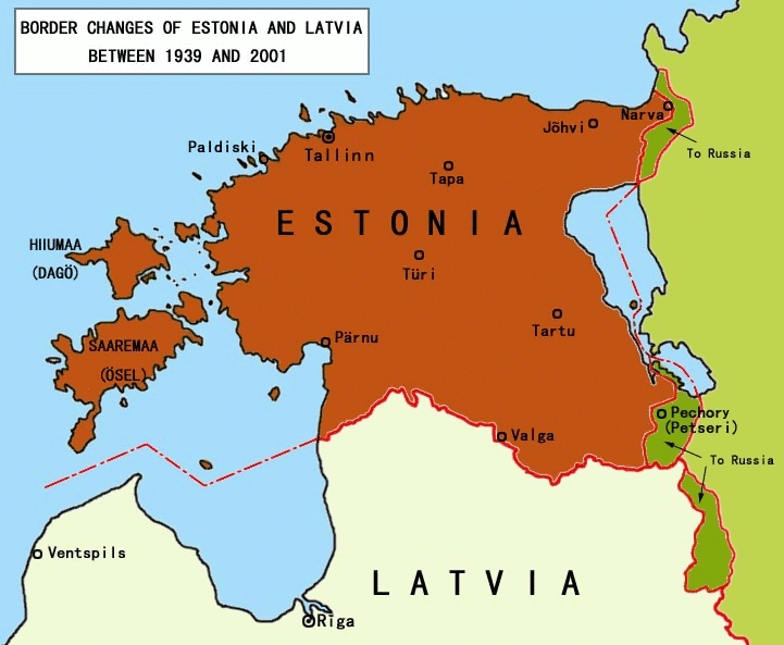 Cambios territoriales de Estonia tras su anexión por la Unión Soviética