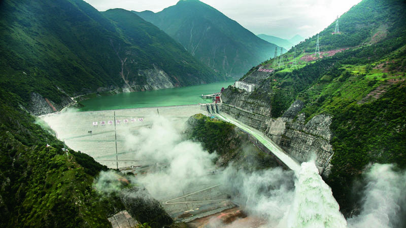 2334 外国切手 中国 黄河瀑布と水力発電 小型シート 未使用 瀑布溝水力発電所_百度百科