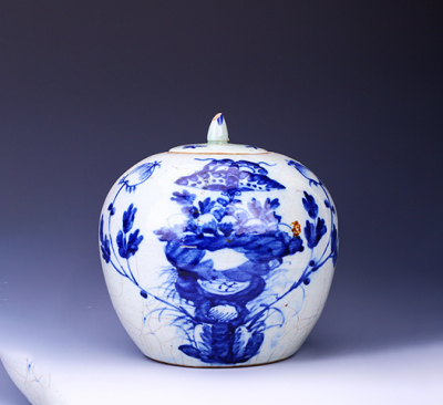 清後期青花花碟文蓋罐_百度百科