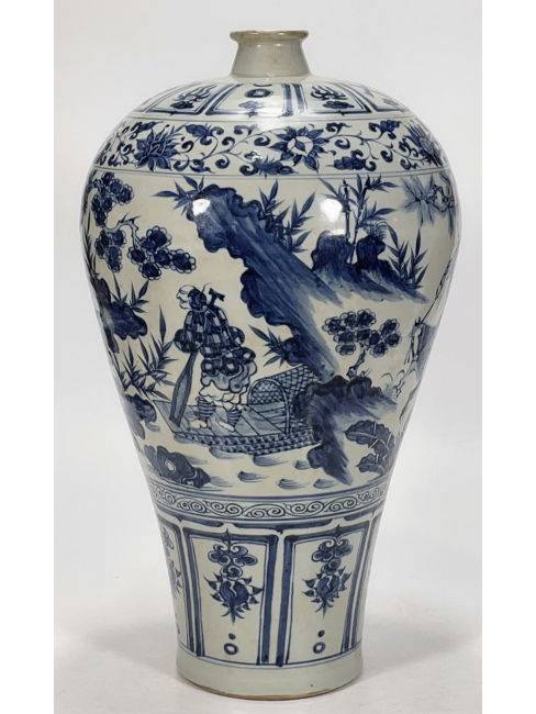 元青花蕭何月下追韓信図梅瓶_百度百科