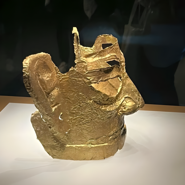 青銅製大型 仮面 神具 夏 商 周時代 横幅約88cm 商周時代の大金仮面_百度百科