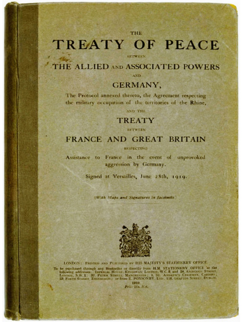 ベルサイユ条約　ドイツ語　1933年出版 Treaty of Versailles（第一次世界大戦後に戦勝国が敗戦国と結んだ和約